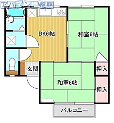 メゾンホーナー 2DKの間取図画像