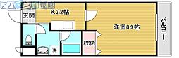 ウィスタリア 1Kの間取図画像