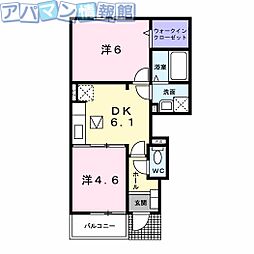 パーシモン 2DKの間取図画像
