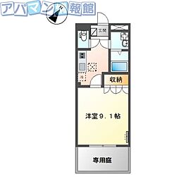 プリオール 1Kの間取図画像