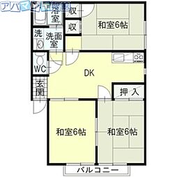 パラレルおぎのB 3DKの間取図画像