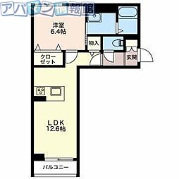 シャーメゾン旭 1LDKの間取図画像