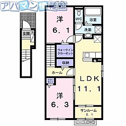 ランス A 2LDKの間取図画像