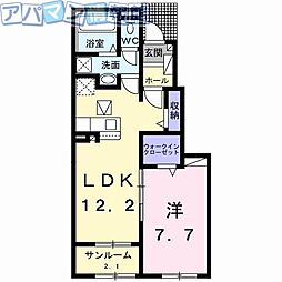 ランス A 1LDKの間取図画像