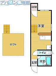 コーポウィンヒルズ ワンルームの間取図画像