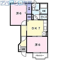 マノワール・ヴェール4 2DKの間取図画像