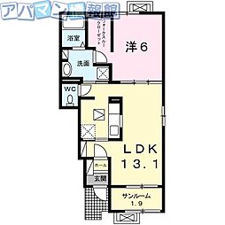 ベレットST 1LDKの間取図画像