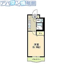 パークサイドグリッター弁天 1Kの間取図画像