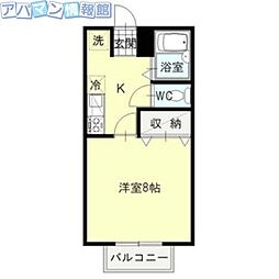 アイビーコートM 1Kの間取図画像