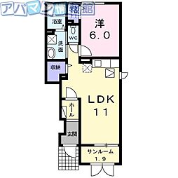 ムーランゼ1 1LDKの間取図画像