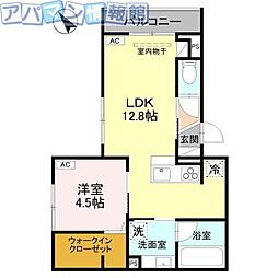D-ROOM東明 1LDKの間取図画像