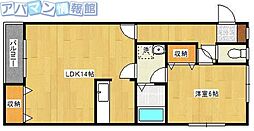 キャッスル石山B 1LDKの間取図画像