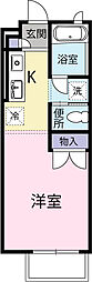 シティメグ 2階1Kの間取り