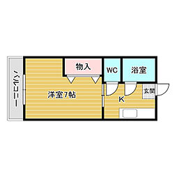 ハイツ交邦2号館 1Kの間取図画像
