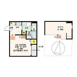 ライトブレス 1Kの間取図画像