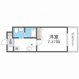 CASSIA豊中三国 1Kの間取図画像