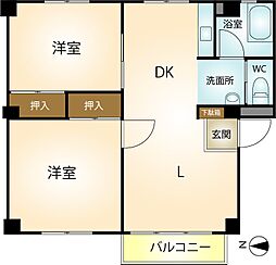 ジャスパーヴィラ 2LDKの間取図画像