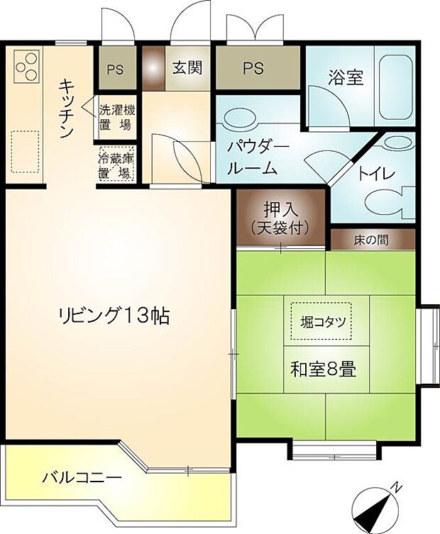 ナイスシーン強羅 2番館(1LDK) 3階の間取り