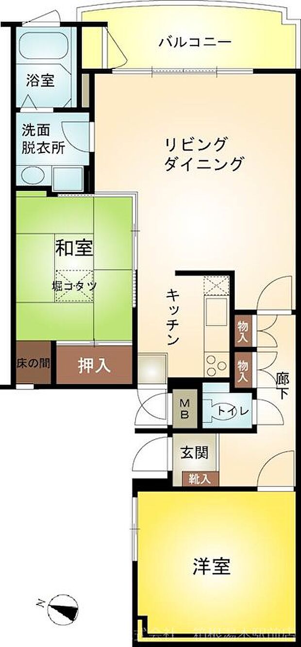 ヴェルデの森箱根山ヴィラQ棟(2LDK) 1階の間取り