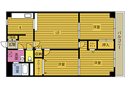 メゾン・ド鶴見 3階3LDKの間取り