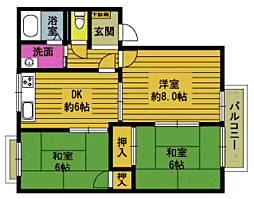 メゾンボザール B101 1階3DKの間取り