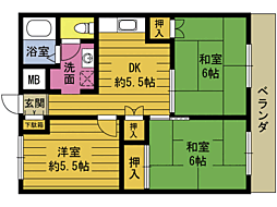 Ｎｉｋｏｒｉ石垣 3階3DKの間取り