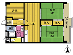 屋田養魚ビル 3LDKの間取図画像