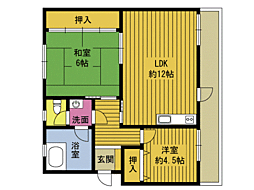 水城ビル 2LDKの間取図画像