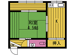コーポ石垣 1DKの間取図画像