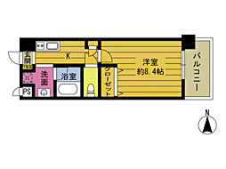 グランドノーヴァ21 1Kの間取図画像