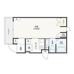 SUGARCUBEKAWAGUCHI2 1Kの間取図画像