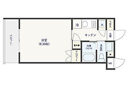 SUGAR CUBE KAWAGUCHI II 2階1Kの間取り