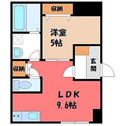 アサヒレジデンス5 1LDKの間取図画像