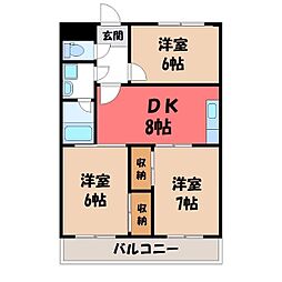 東武宇都宮線 江曽島駅 徒歩20分 3階/-