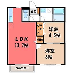 東武宇都宮線 国谷駅 徒歩9分 2階/-
