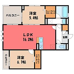 シャンテ 2LDKの間取図画像