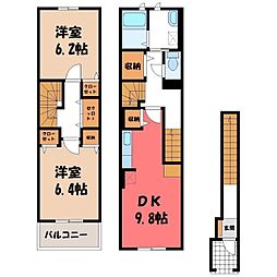 ラ・ポルト 2DKの間取図画像