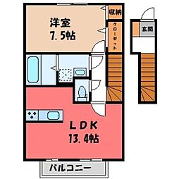 ロイヤルアドバンスA 1LDKの間取図画像