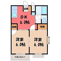 サンパティーク1 2DKの間取図画像
