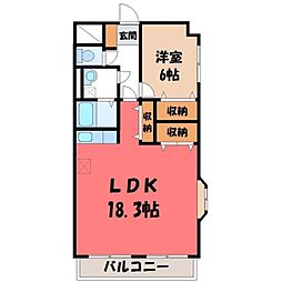 大島マンション 1LDKの間取図画像