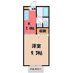 ピュアシャトレ 1Kの間取図画像