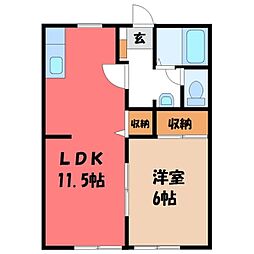 JR東北新幹線 宇都宮駅 バス23分 稚ケ坂下車 徒歩6分 1階/-