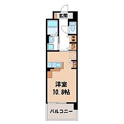 カシリ・エスポワール ワンルームの間取図画像