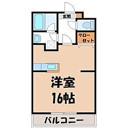 門團空閑 ワンルームの間取図画像