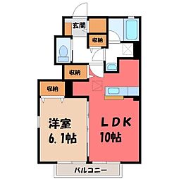 Y3ツルタパナハイツC 1LDKの間取図画像