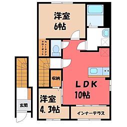 (仮)西城南新築アパート 2LDKの間取図画像