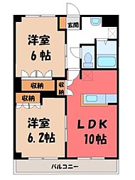 ベルステージ 2LDKの間取図画像