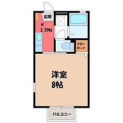 シャトーグランドハイムC 1Kの間取図画像