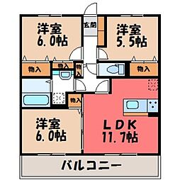 グレイスヒル 3LDKの間取図画像