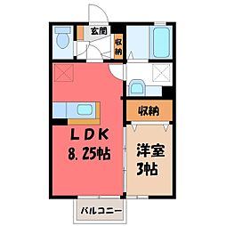 グランサリックスE 1LDKの間取図画像